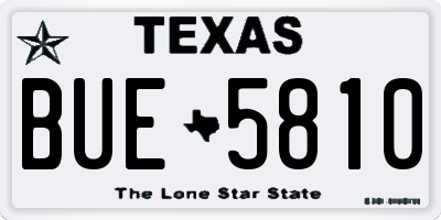 TX license plate BUE5810