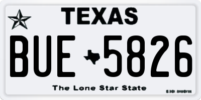 TX license plate BUE5826