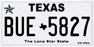 TX license plate BUE5827