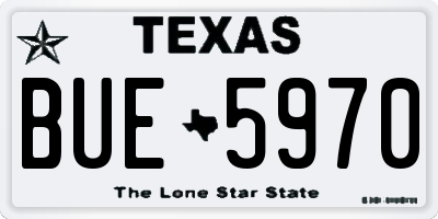 TX license plate BUE5970