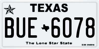 TX license plate BUE6078