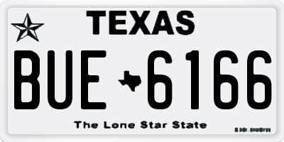 TX license plate BUE6166