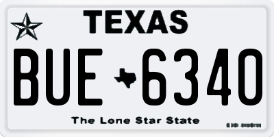 TX license plate BUE6340