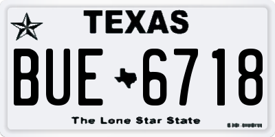 TX license plate BUE6718