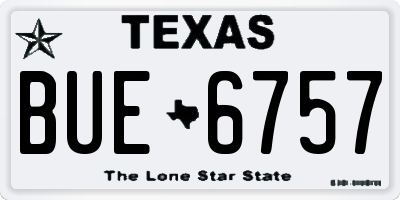 TX license plate BUE6757