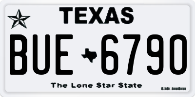 TX license plate BUE6790