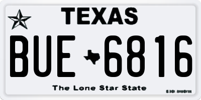 TX license plate BUE6816