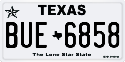 TX license plate BUE6858