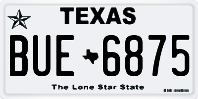 TX license plate BUE6875