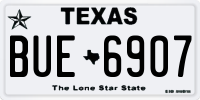 TX license plate BUE6907