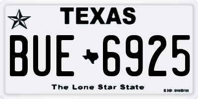 TX license plate BUE6925