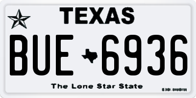 TX license plate BUE6936