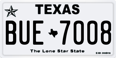 TX license plate BUE7008