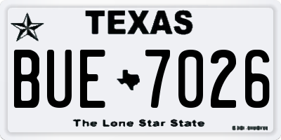 TX license plate BUE7026