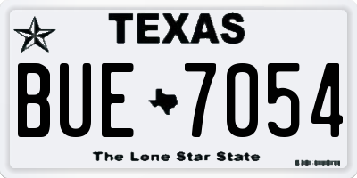 TX license plate BUE7054