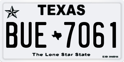 TX license plate BUE7061
