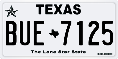 TX license plate BUE7125