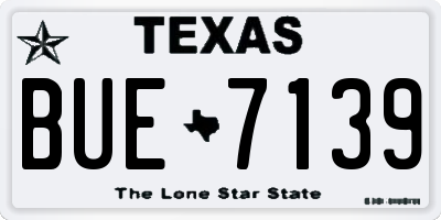 TX license plate BUE7139