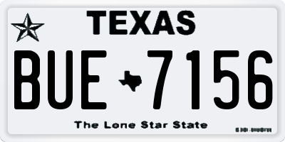 TX license plate BUE7156