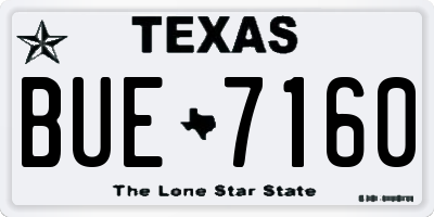 TX license plate BUE7160