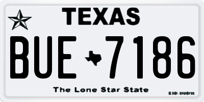 TX license plate BUE7186