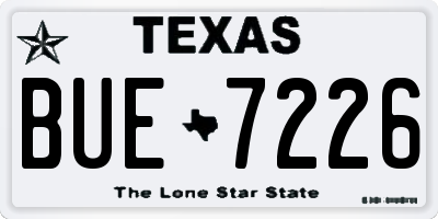 TX license plate BUE7226