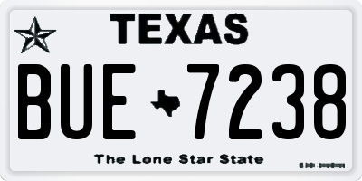 TX license plate BUE7238