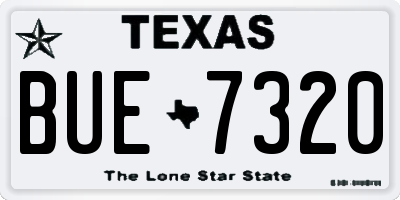 TX license plate BUE7320