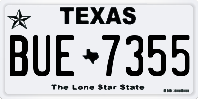 TX license plate BUE7355