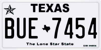 TX license plate BUE7454