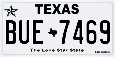 TX license plate BUE7469
