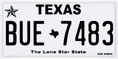TX license plate BUE7483