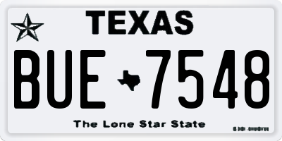 TX license plate BUE7548