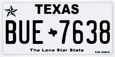 TX license plate BUE7638
