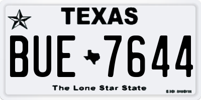 TX license plate BUE7644