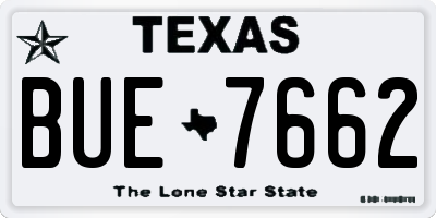TX license plate BUE7662