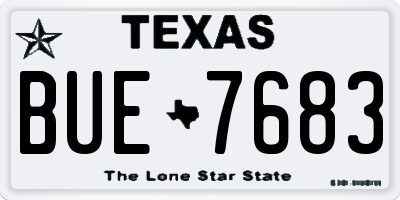 TX license plate BUE7683