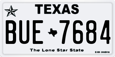 TX license plate BUE7684