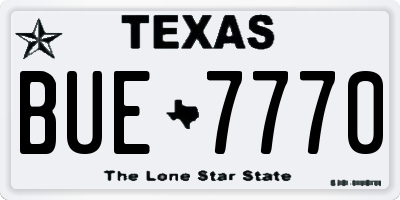 TX license plate BUE7770