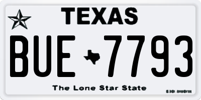 TX license plate BUE7793