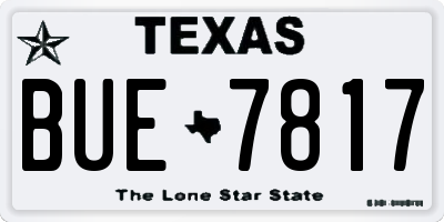 TX license plate BUE7817