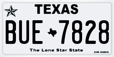 TX license plate BUE7828