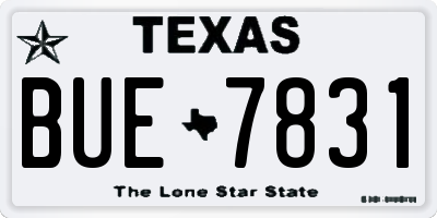 TX license plate BUE7831