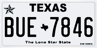 TX license plate BUE7846