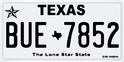 TX license plate BUE7852