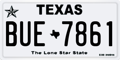 TX license plate BUE7861