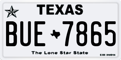 TX license plate BUE7865