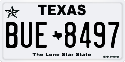 TX license plate BUE8497