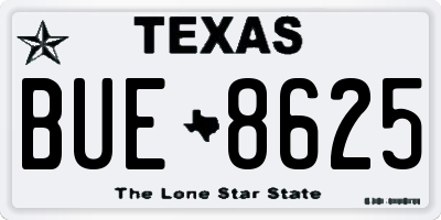TX license plate BUE8625