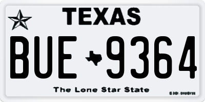 TX license plate BUE9364